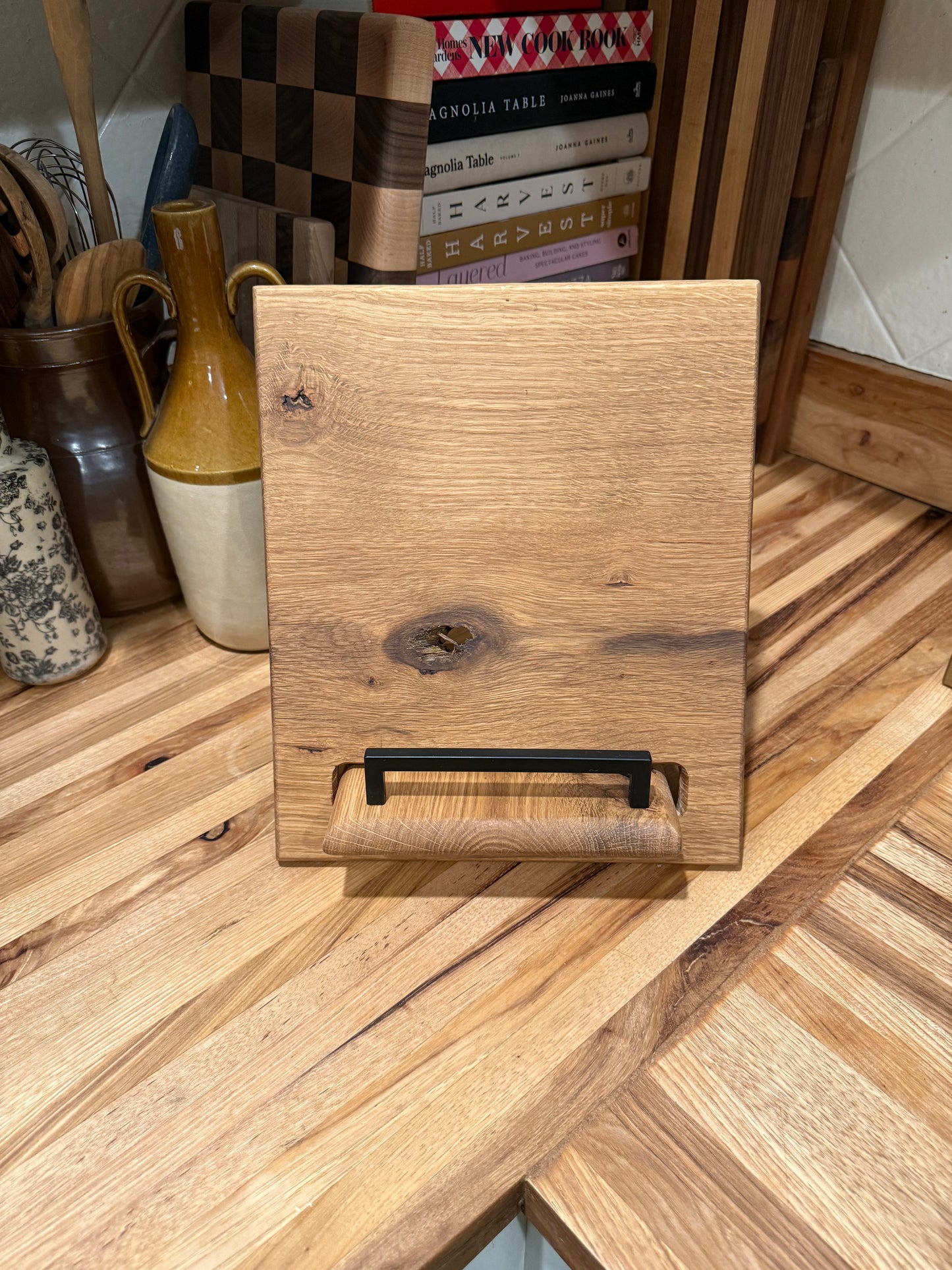 Rustic White Oak Cookbook Holder