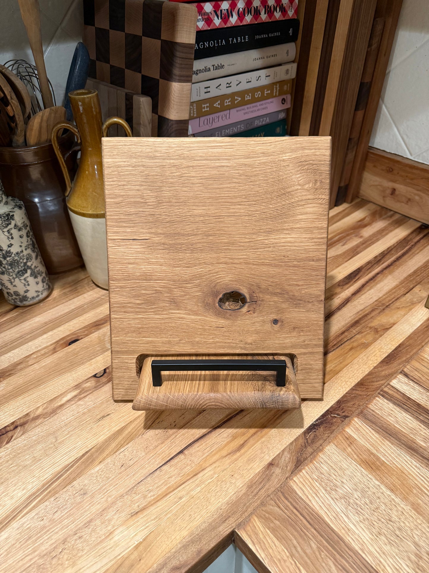 Rustic White Oak Cookbook Holder