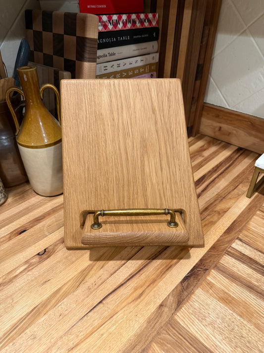 Live-Edge White Oak Cookbook Holder