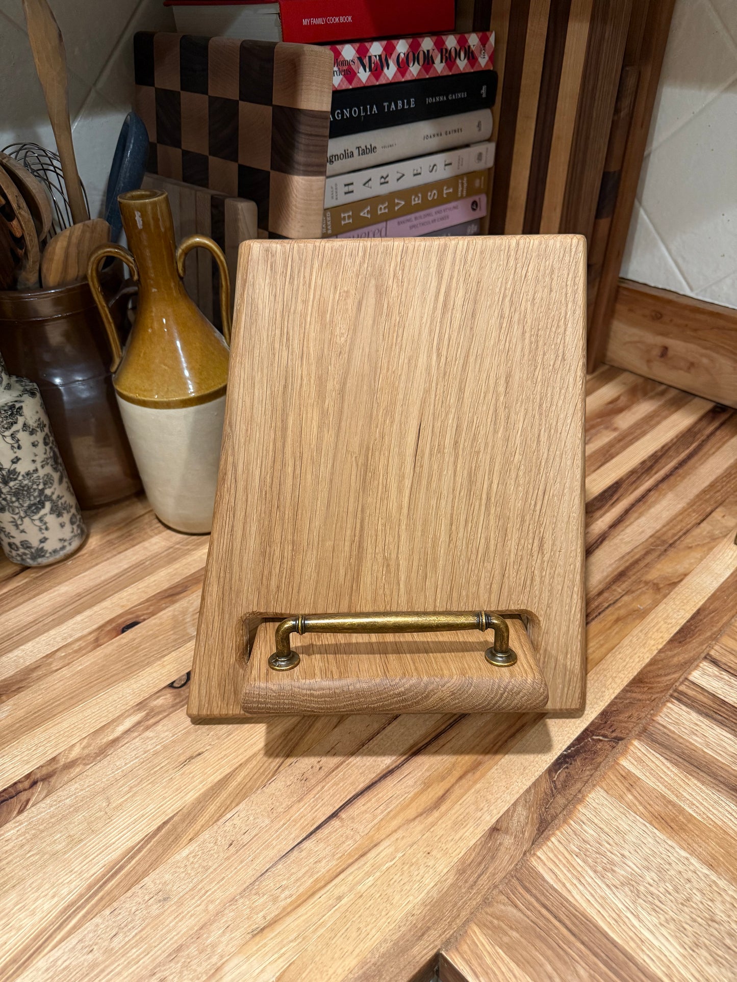 Live-Edge White Oak Cookbook Holder