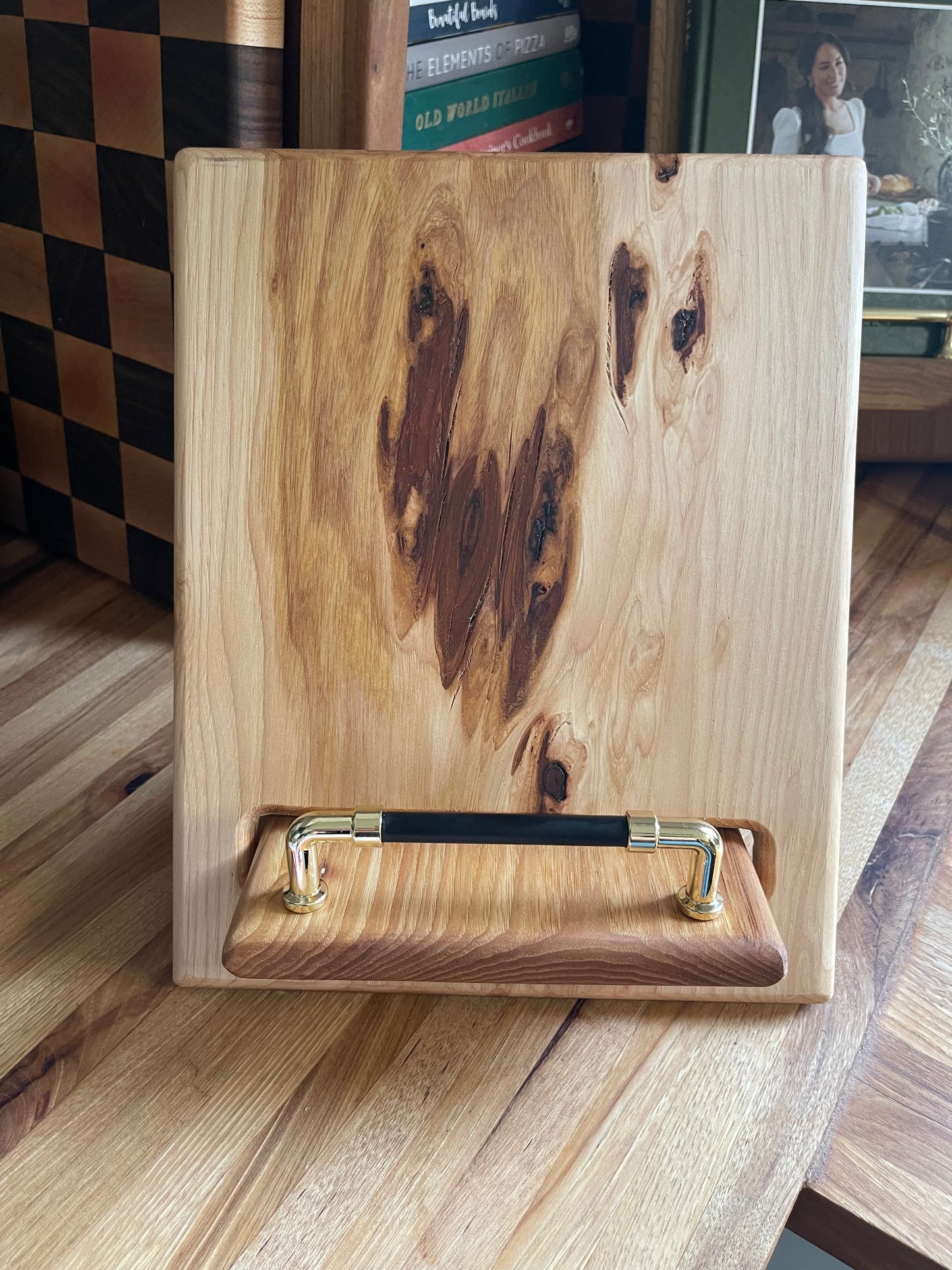 Rustic Hickory Cookbook Holder