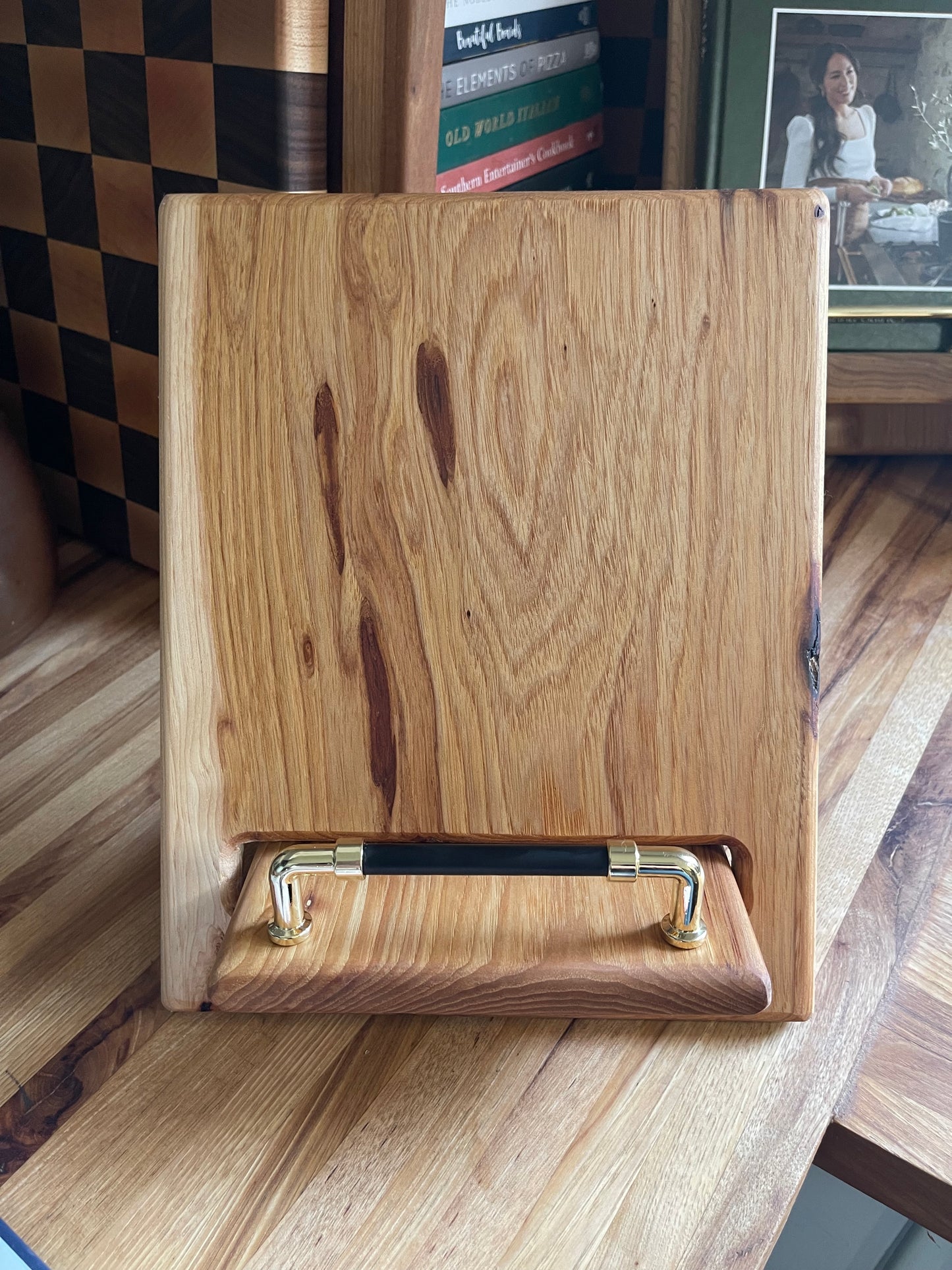 Rustic Hickory Cookbook Holder